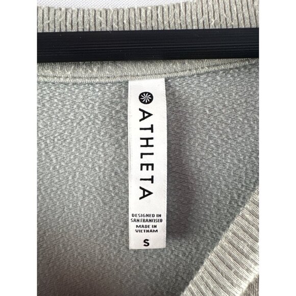 Athleta Womens Small Olive Green Long Sleeve Modal Blend Pullover Sweatshirt - Picture 4 of 5